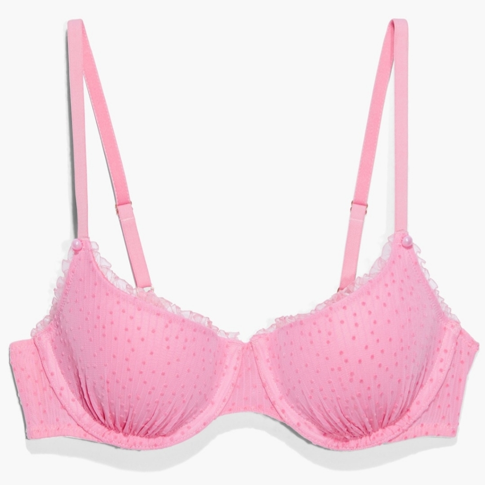 Savage x Fenty Back to the Boudoir 34B balconette bra in lilac pink.